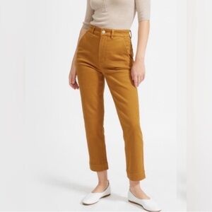 Everlane Cropped Regular Mustard Yellow Golden Tan Jeans size 2